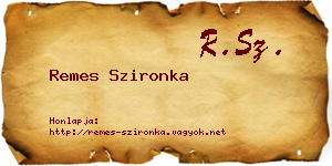 Remes Szironka névjegykártya